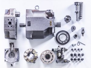 Eine Axialkolbenpumpe demontiert zur Befundung Eine Axialkolbenpumpe demontiert zur Befundung
