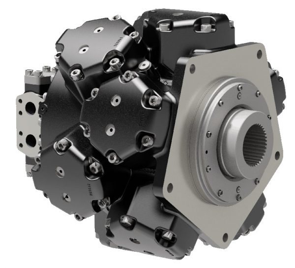 Parker Calzoni Radialkolbenmotor MRT 14000 R mit einem konstanten Verdrängungsvolumen von 14.010 cm³/U Parker Calzoni Radialkolbenmotor MRT 14000 R mit einem konstanten Verdrängungsvolumen von 14.010 cm³/U