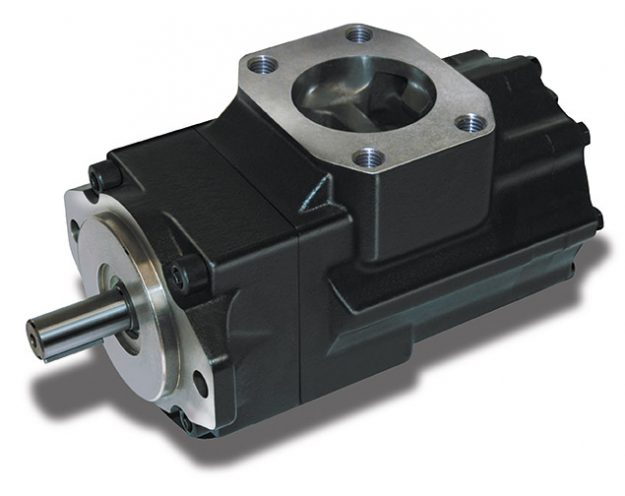 Parker Denison Flügelzellenpumpe als Doppelpumpe T6 bestehend aus zwei Pumpeneinsätze der Größe C, mit denen jeweils ein Fördervolumen von 10,8 bis 100 cm³/U realisiert werden kann Parker Denison Flügelzellenpumpe als Doppelpumpe T6 bestehend aus zwei Pumpeneinsätze der Größe C, mit denen jeweils ein Fördervolumen von 10,8 bis 100 cm³/U realisiert werden kann