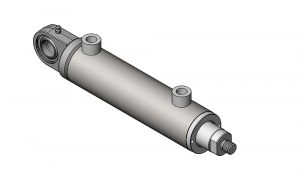 Zylinder doppeltwirkend mit Gelenkauge 25 mm und Stangengewinde M 16x1,5; Kolbengeschwindigkeit bis 0,4 m/sec; maximaler Betriebsdruck = 200 bar