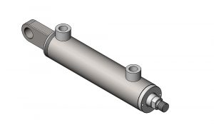 Zylinder doppeltwirkend mit Querbohrung 20 mm und Stangengewinde M 16x1,5; Kolbengeschwindigkeit bis 0,4 m/sec; maximaler Betriebsdruck = 200 bar