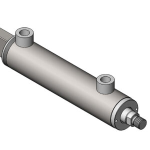 Zylinder doppeltwirkend mit Querbohrung 20 mm und Stangengewinde M 16x1,5; Kolbengeschwindigkeit bis 0,4 m/sec; maximaler Betriebsdruck = 200 bar