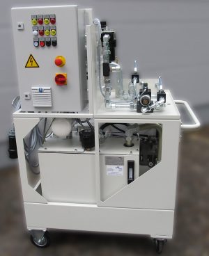 Mobiles Prüfaggregat mit E-Steuerung zum Prüfen von Hydraulikzylindern und Ventilen in Produktionsanlagen Mobiles Prüfaggregat mit E-Steuerung zum Prüfen von Hydraulikzylindern und Ventilen in Produktionsanlagen